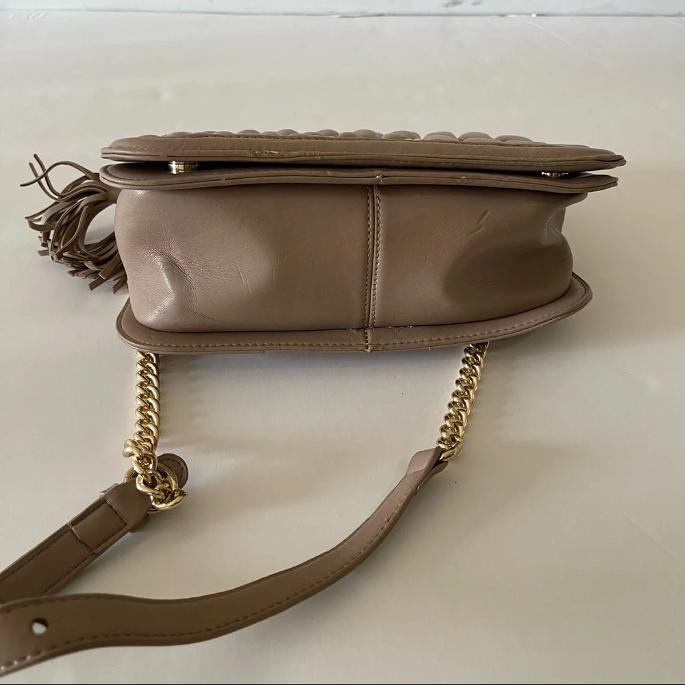 bebe Quilted Puff Faux Leather Crossbody Purse